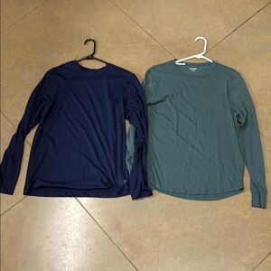 Navy and Teal Long Sleeve Shirts